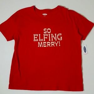 Old Navy red Elfing Merry short sleeve t-shirt